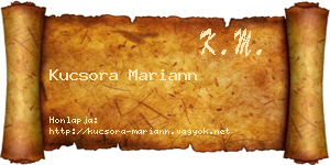 Kucsora Mariann névjegykártya
