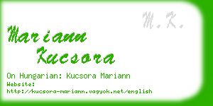 mariann kucsora business card